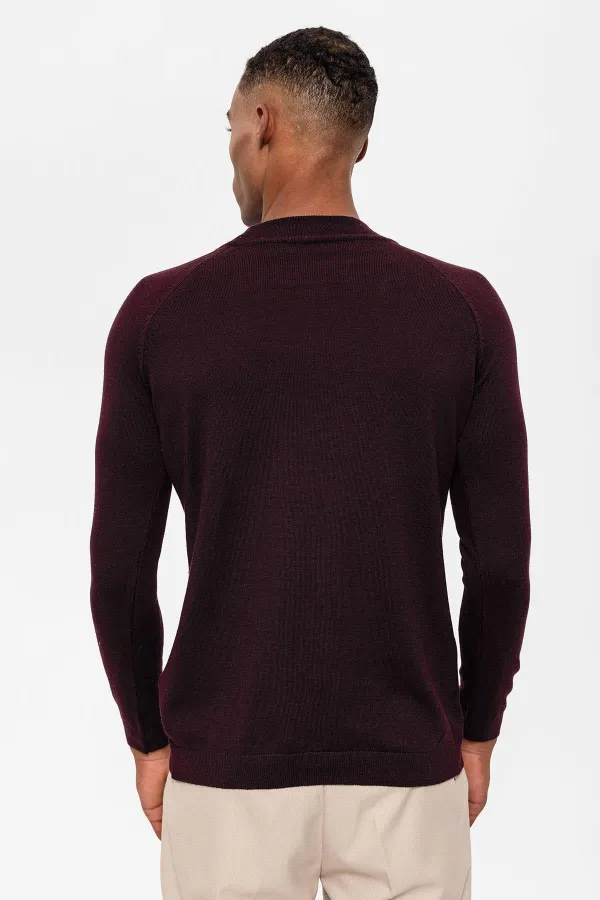 Pull en maille à col demi-col Antioch Plum pour homme