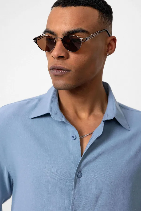 Chemise à manches longues Antioch Indigo pour homme