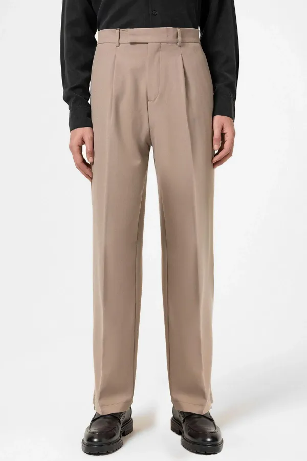 Antioch Light Mink High Waist Zip-Up Men's Trousers
