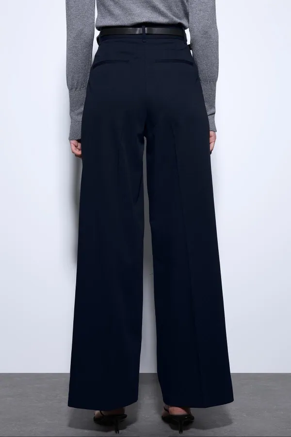 Antioch Lacivert Geniş Paça Kadın Pantolon