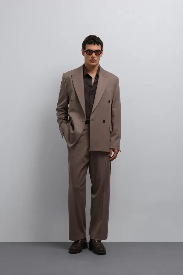 Antioch Vizon Relax Fit Kruvaze Erkek Blazer Ceket