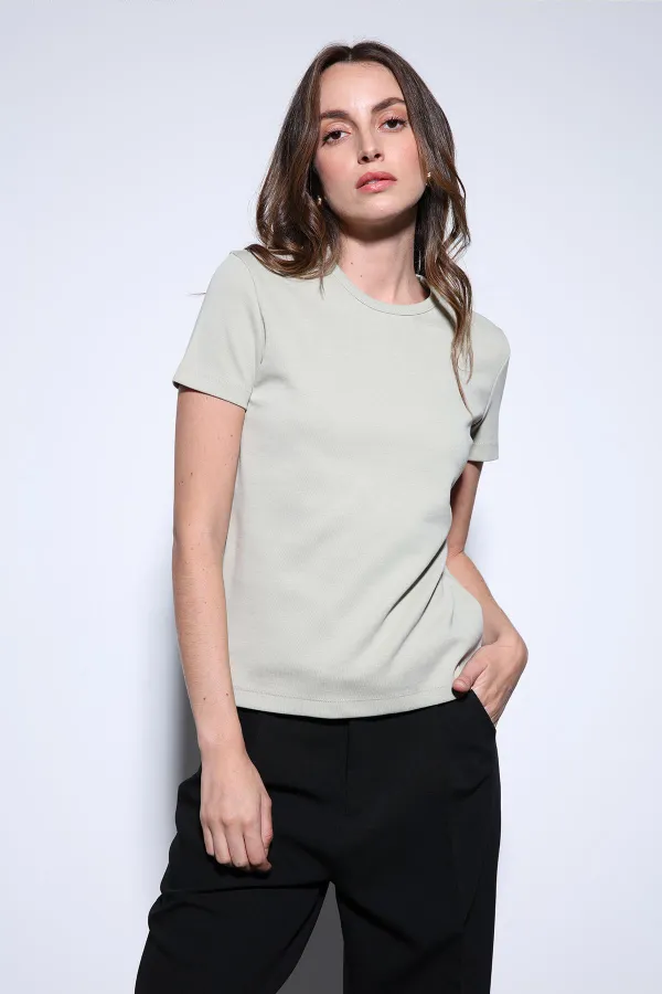 T-shirt basique vert clair Antioch pour femmes