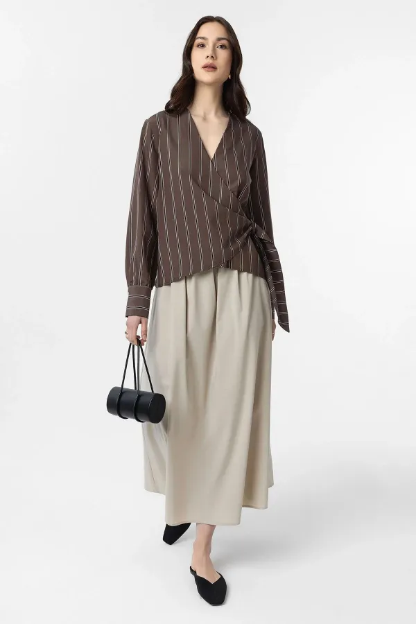 Antioch Coffee Draped Kimono Women's Shirt