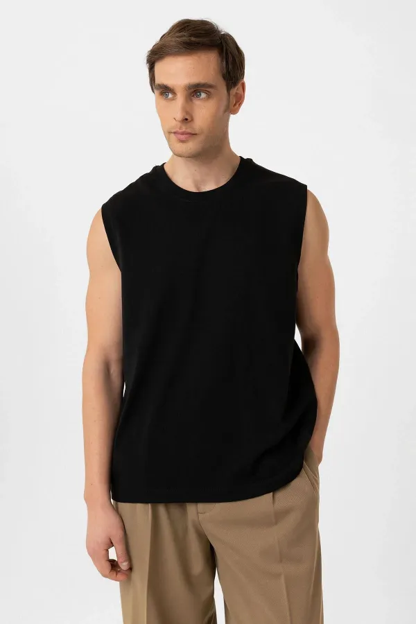 T-shirt sans manches Antioch noir coupe décontractée pour homme