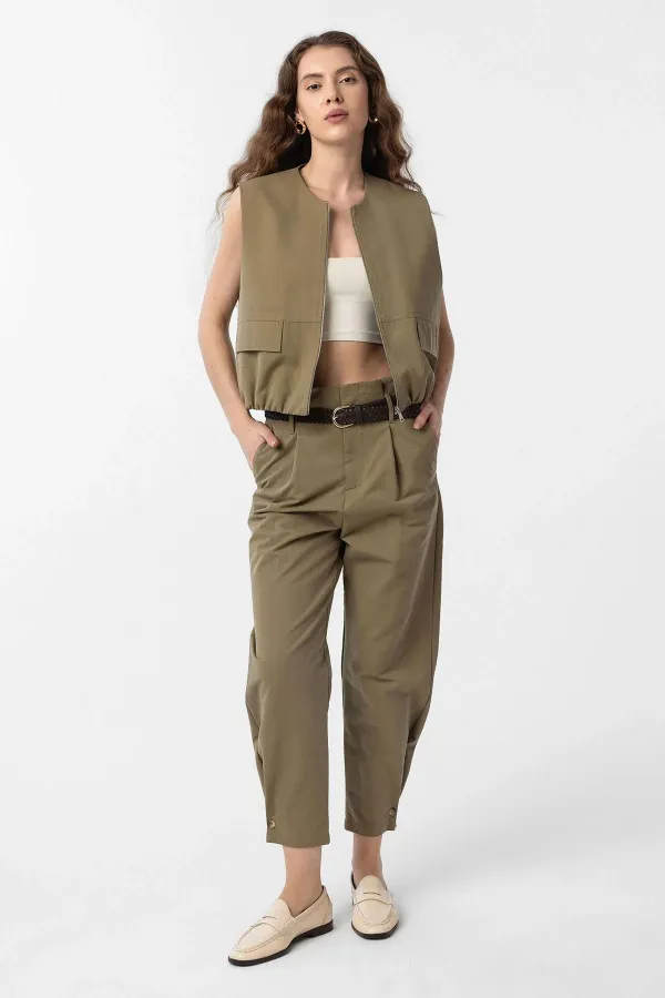 Antioch Haki Oversize Kadın Yelek