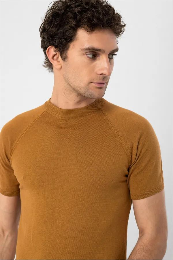 Antioch Tobacco Bicycle Collar Knit T-Shirt