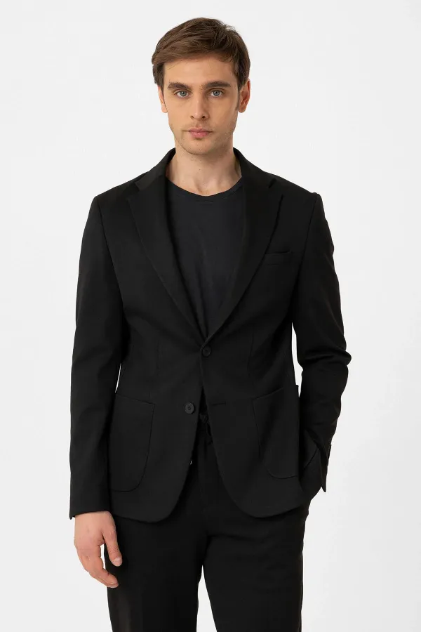 Costume Antioch noir coupe slim confortable pour homme