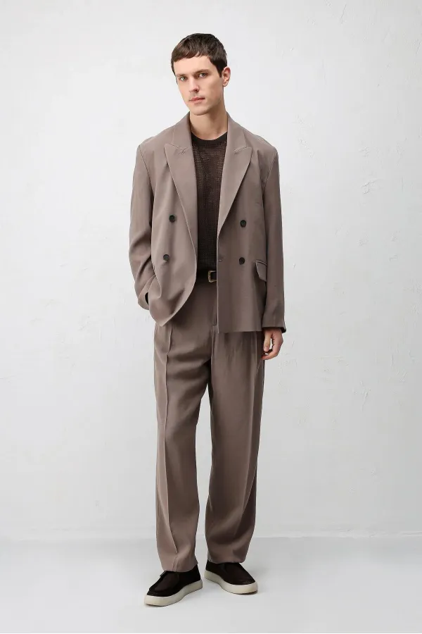 Antioch Mink Modal Blend Relaxed Fit Men's Blazer Jacket