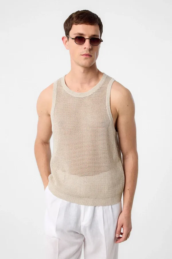 Débardeur homme Antioch en maille écru