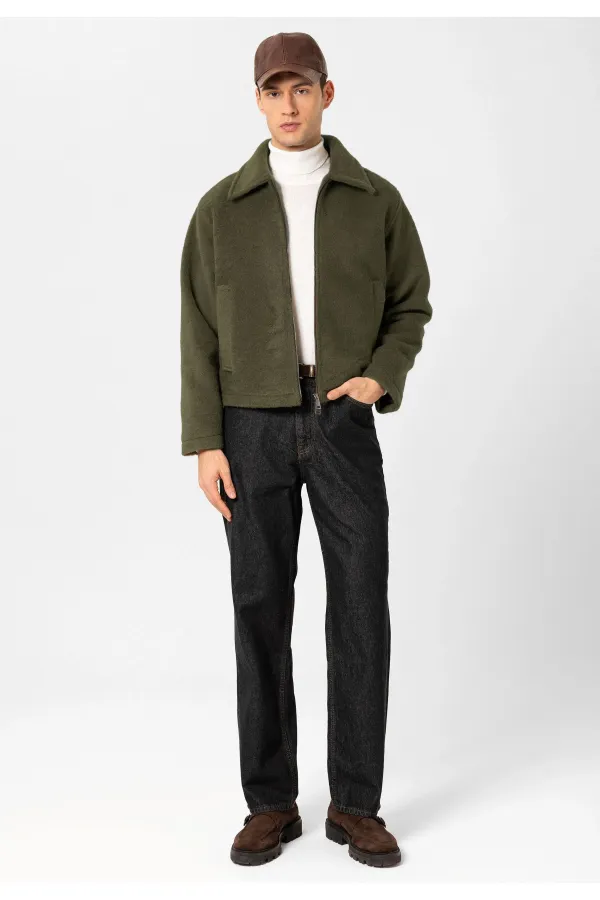 Antioch Khaki Relaxed Soft Textured Men's Jacket