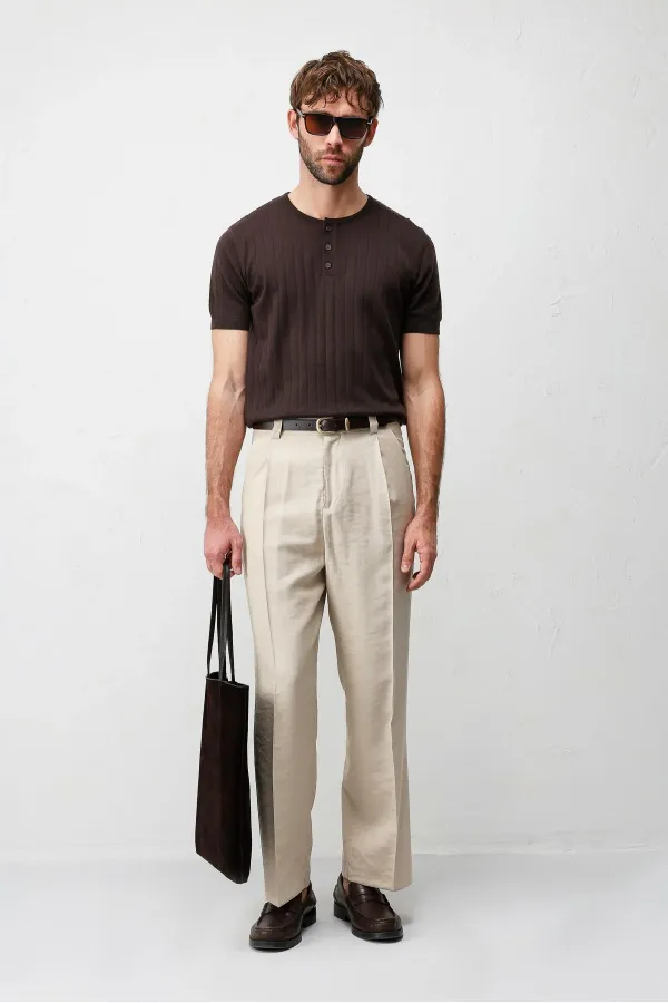 Antioch Coffee Textured Men's Knit T-Shirt