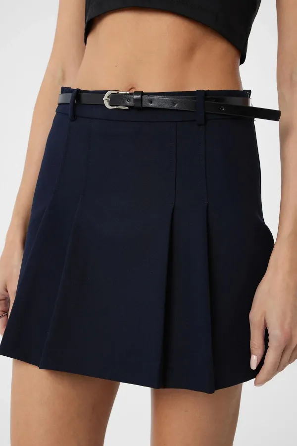 Mini-jupe plissée bleu marine Antioch pour femme