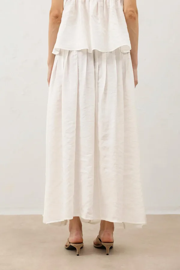 Jupe drapée blanc cassé Antioch pour femme