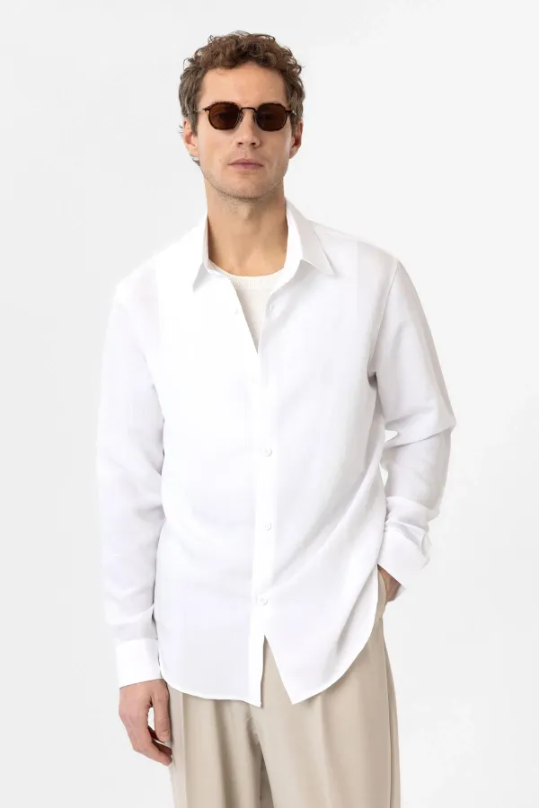 Chemise homme Antioch blanche coupe décontractée en tissu modal