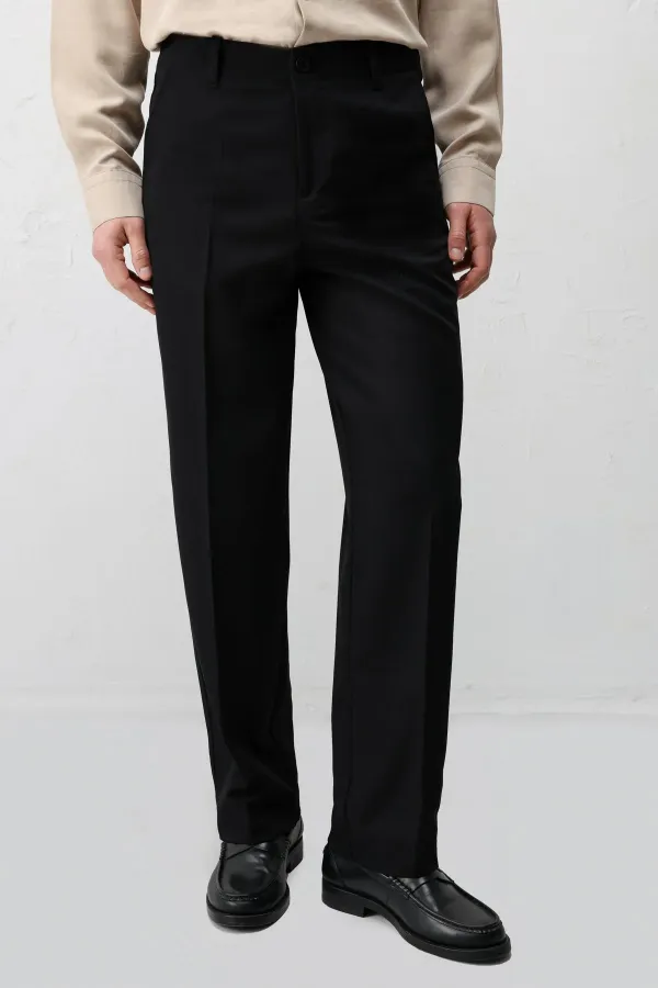 Antioch Black Straight Fit Men's Trousers