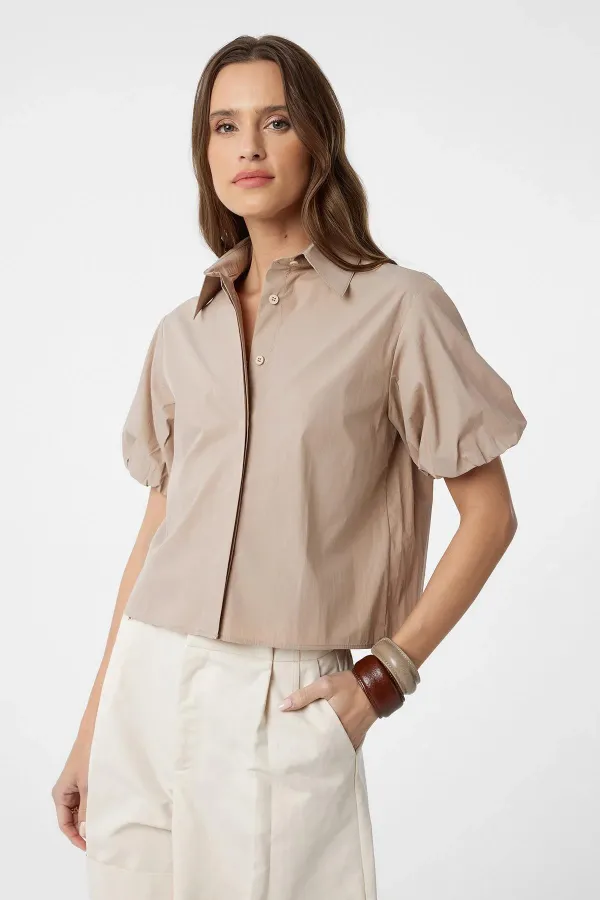 Chemise à manches ballon Antioch Mink pour femme