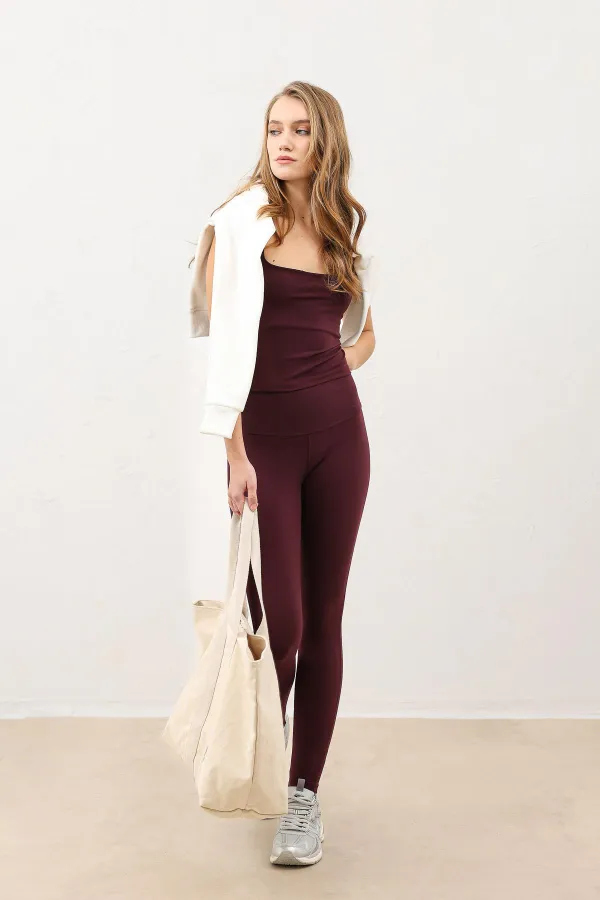 Leggings taille haute bordeaux Antioch