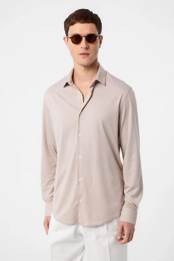 Antioch Bej Slim Fit Erkek Gömlek