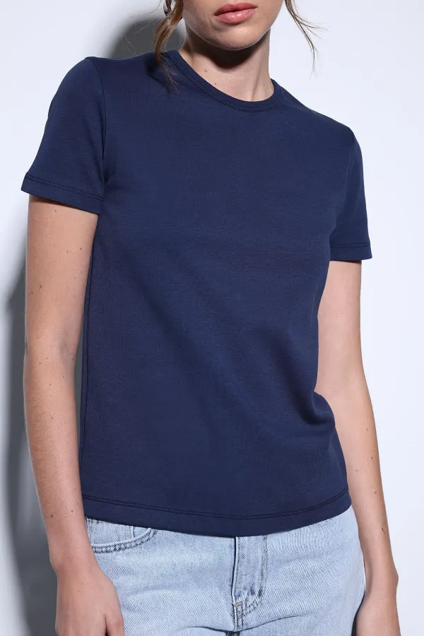 T-shirt basique Antioch Navy pour femmes