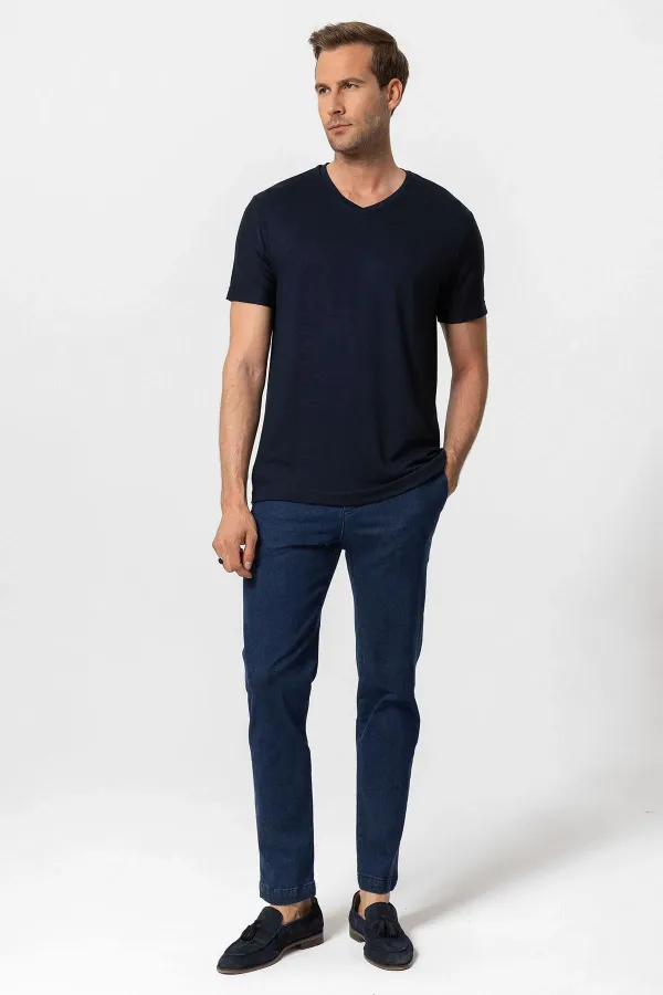 Antioch Navy Basic V-Neck Men's T-Shirt
