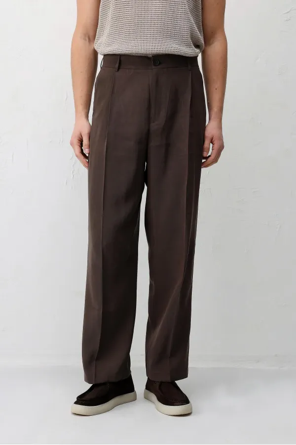 Pantalon pour homme en tissu modal couleur café Antioch