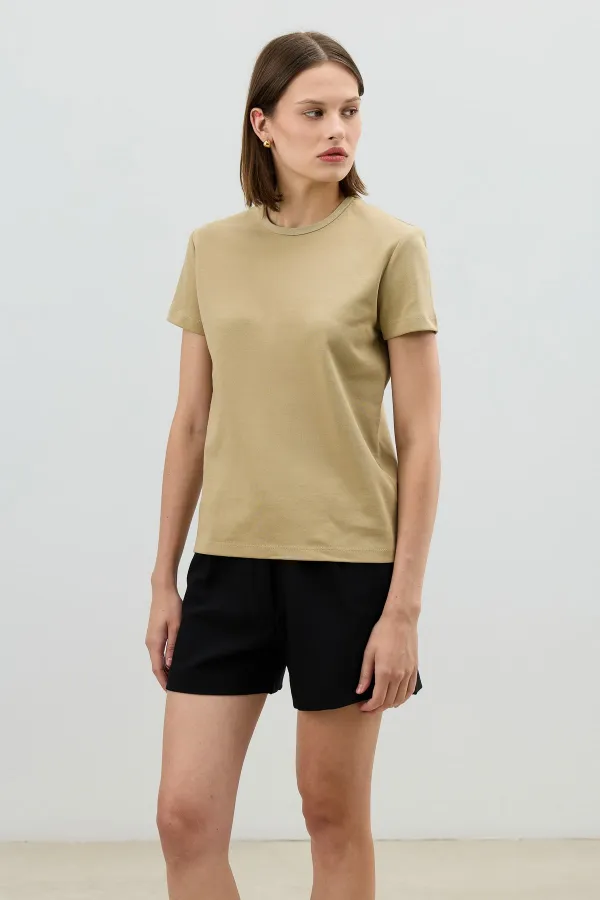 Antioch Haki Basic Kadın T-Shirt