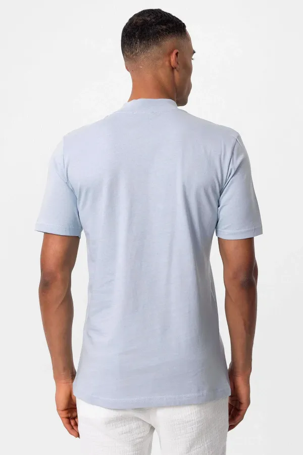 T-shirt basique Antioch bleu clair coupe slim