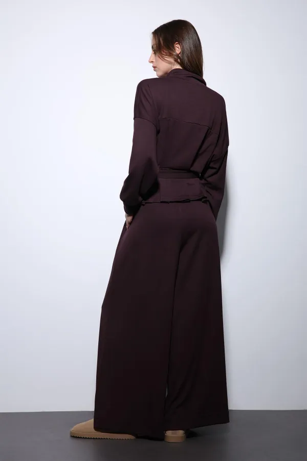 Ensemble pantalon large à ceinture Antioch Plum