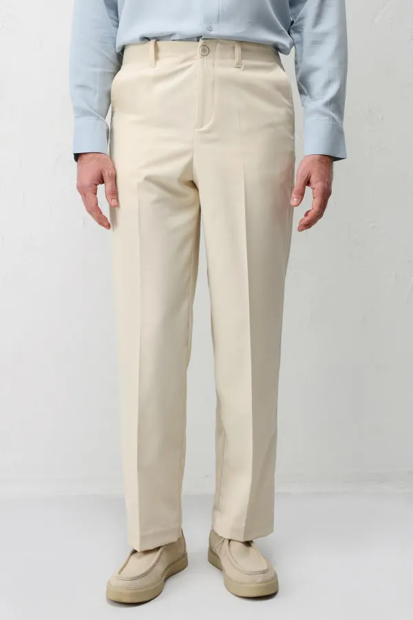 Pantalon Antioch Ecru coupe droite pour homme