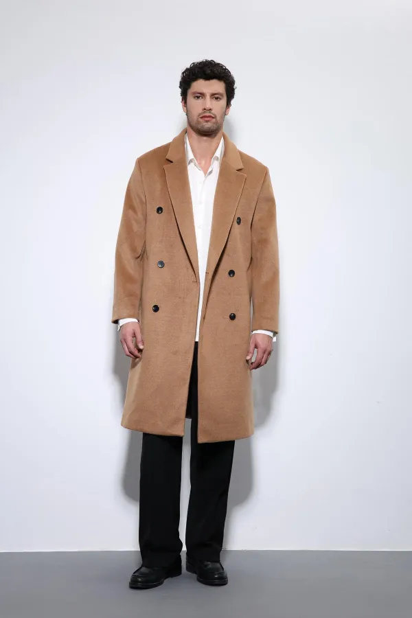 Antioch Camel Wool Blend Double-Breasted Men's Coat
