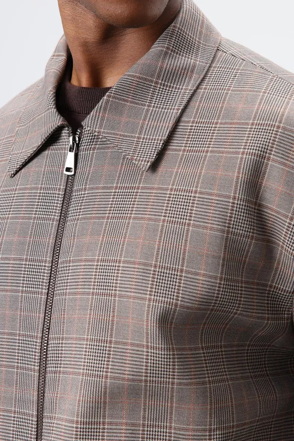 Antioch Kahve Ekoseli Mevsimlik Erkek Mont