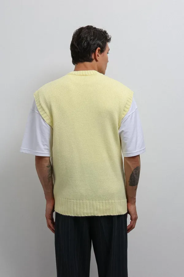 Gilet en maille jaune Antioch pour homme