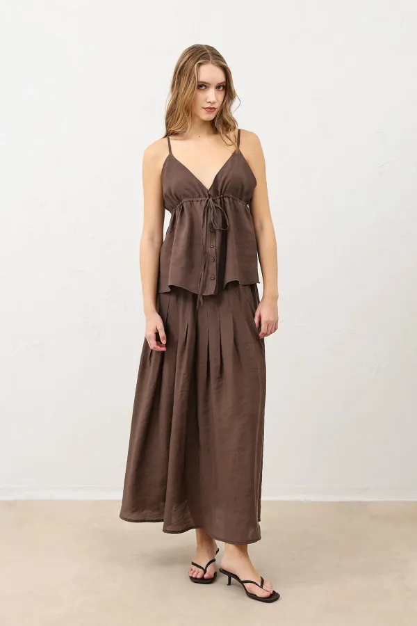 Jupe drapée pour femme Antioch Coffee