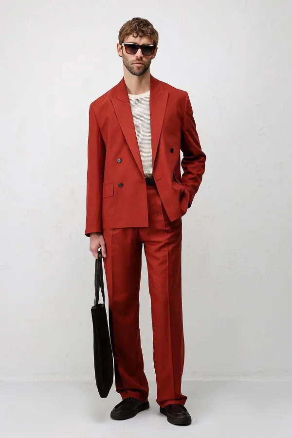 Veste blazer pour homme Antioch Tile Relax Fit en lin mélangé