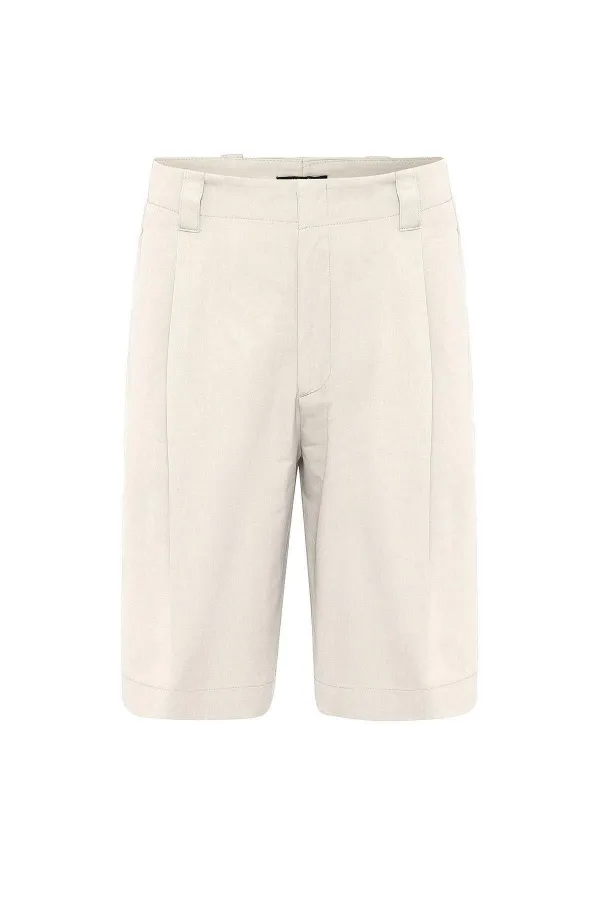 Bermuda plissé taille haute décontracté Antioch Stone pour homme