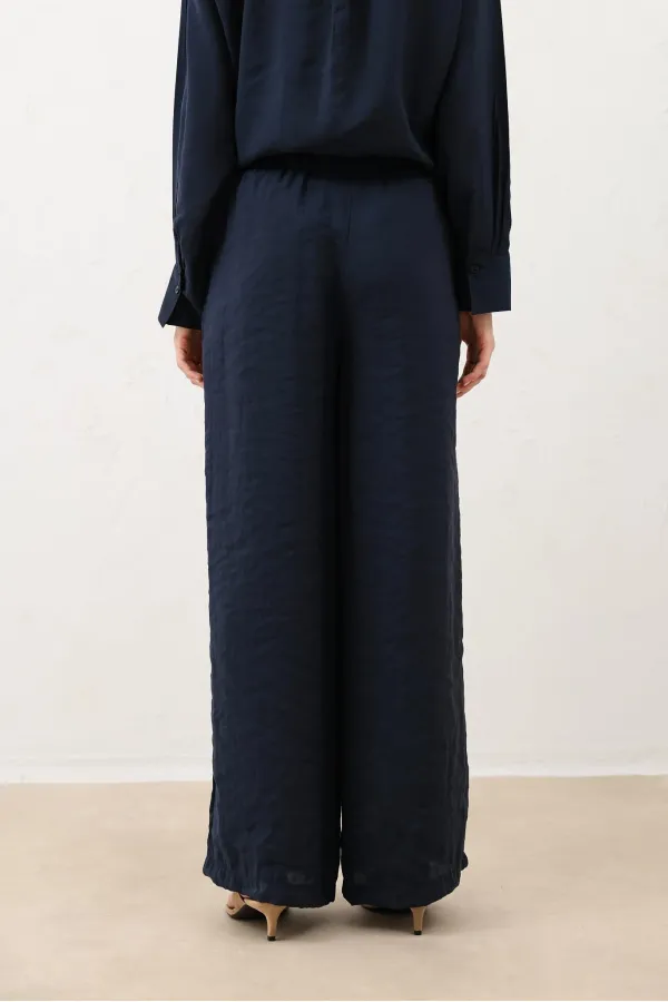 Pantalon Antioch bleu marine en modal mélangé pour femme