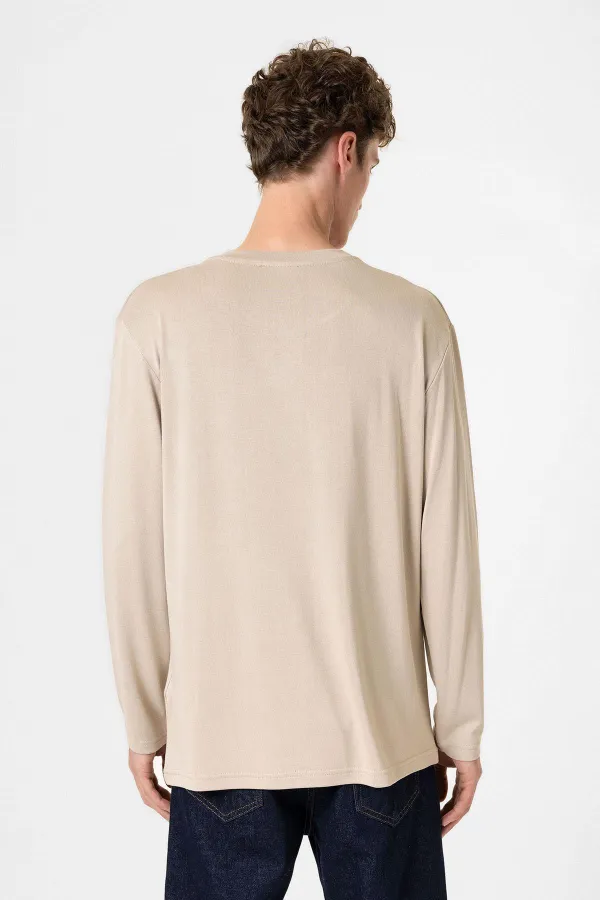 Antioch Beige Relaxed Fit Basic Men's T-Shirt