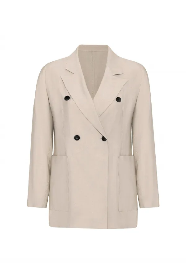 Antioch Bej Kruvaze Kadın Blazer Ceket