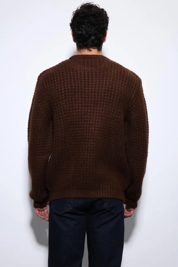 Antioch Coffee Knit Textured Men's Sweater