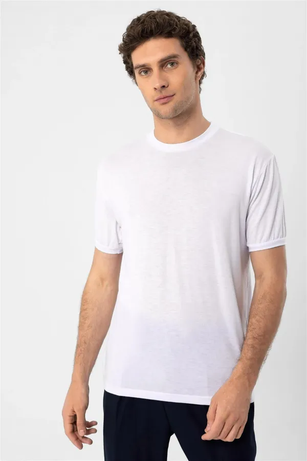 T-shirt Antioch blanc à col rond pour homme