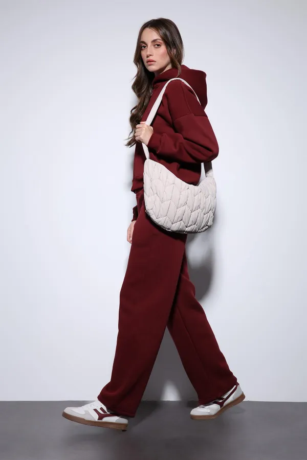Antioch Burgundy Hooded Sweatshirt Women's Tracksuit Set
