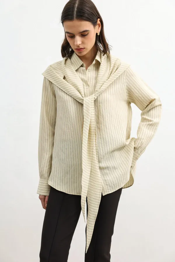 Antioch Bej Mendil Detaylı Kadın Gömlek