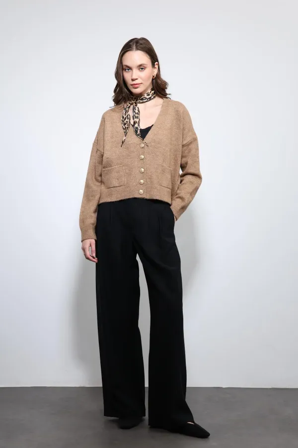 Antioch Camel Yün Karışımlı Hırka