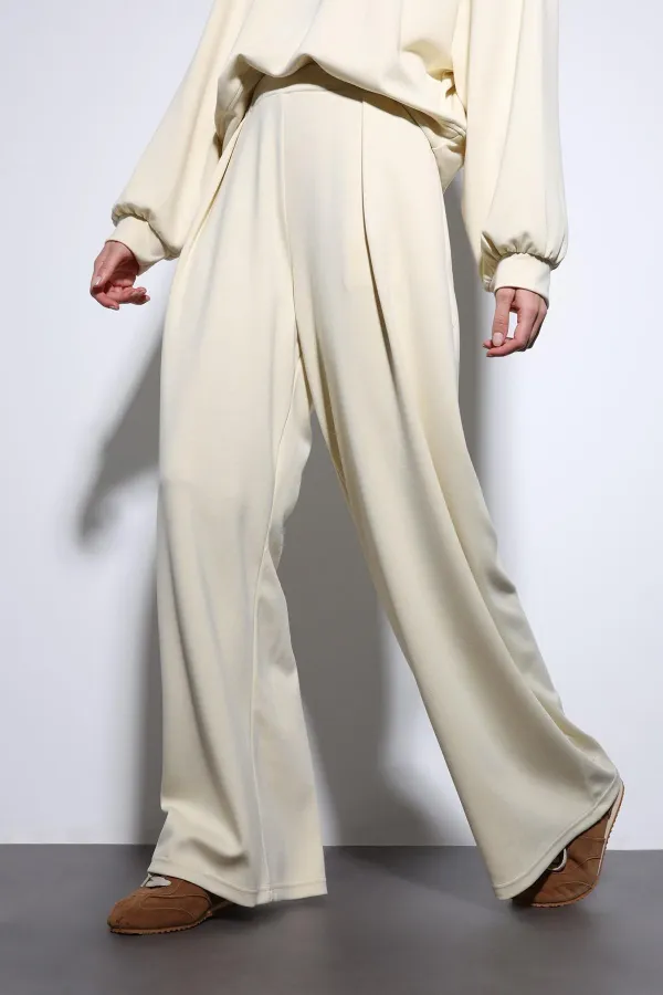 Antioch Sarı Geniş Paça Relaxed Kadın Takım