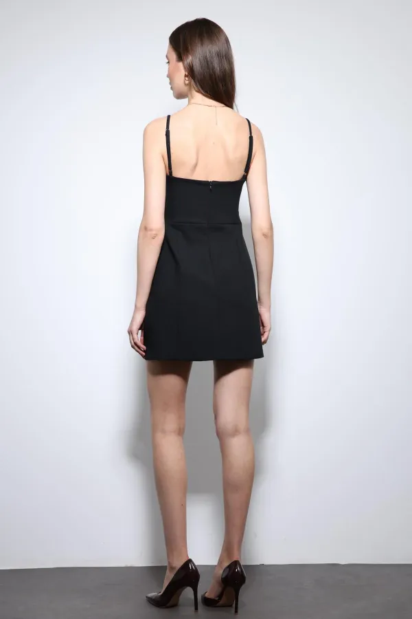 Antioch Siyah Askılı Elbise