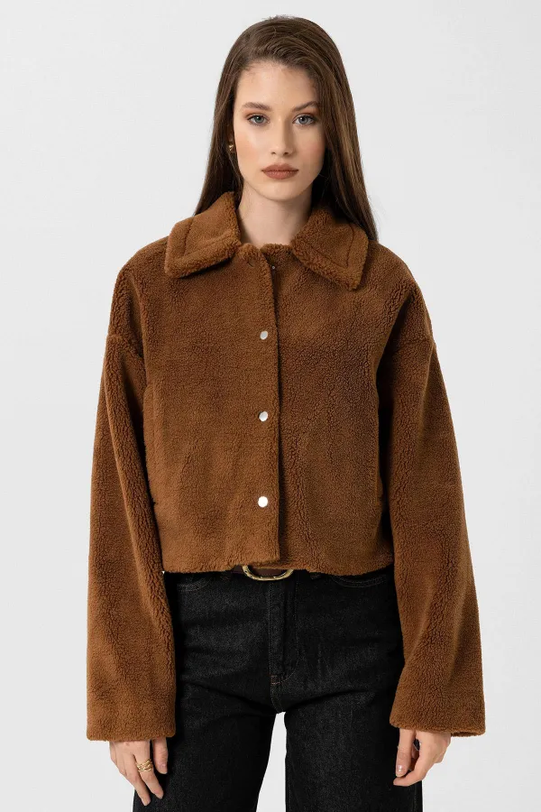 Manteau texturé doux pour femme Antioch Coffee