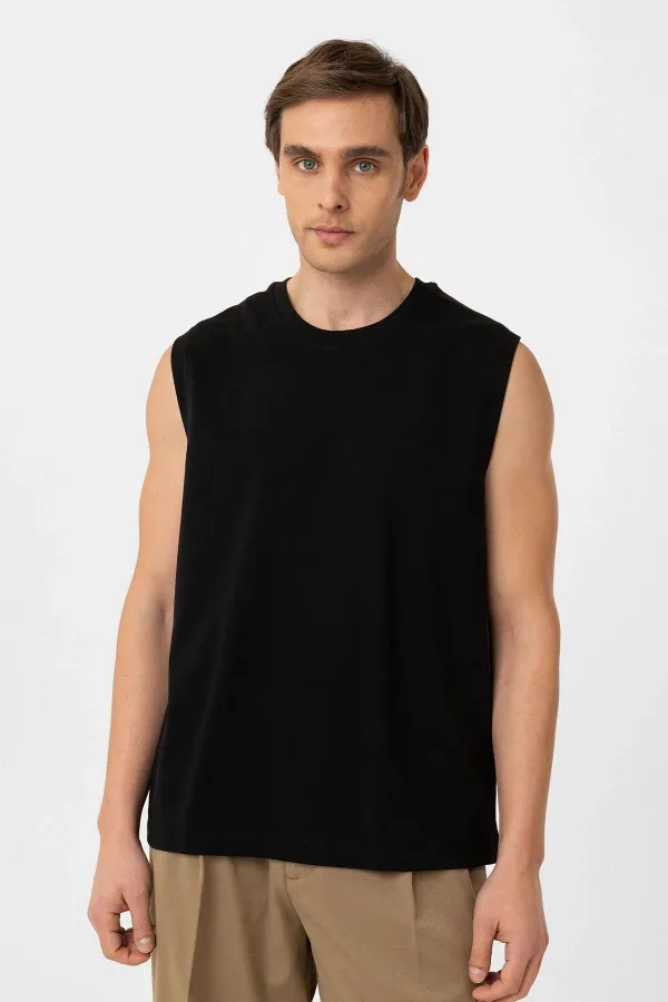 T-shirt sans manches Antioch noir coupe décontractée pour homme