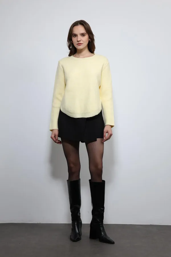 Pull en maille jaune Antioch avec boutons