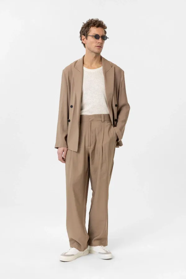 Antioch Vizon Relax Fit Diagonel İnce Erkek Blazer Ceket