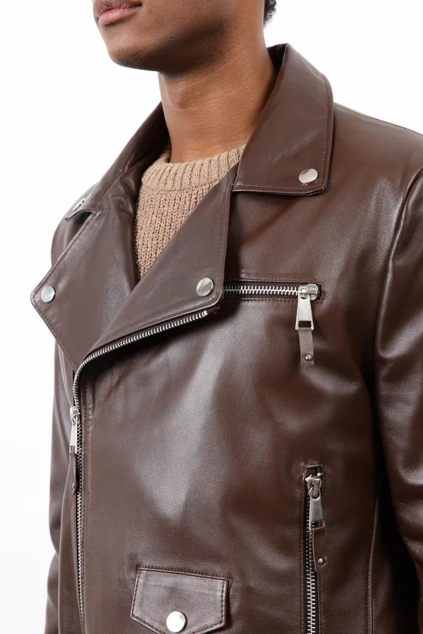 Veste de motard Antioch Coffee 100% cuir